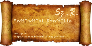Szénási Rozália névjegykártya