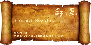Szénási Rozália névjegykártya