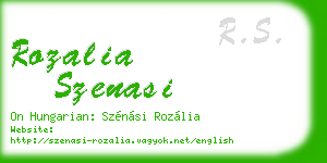 rozalia szenasi business card