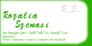rozalia szenasi business card